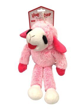 Lamb Chop 13" Plush Pink Floppy Dog Toy Squeaks